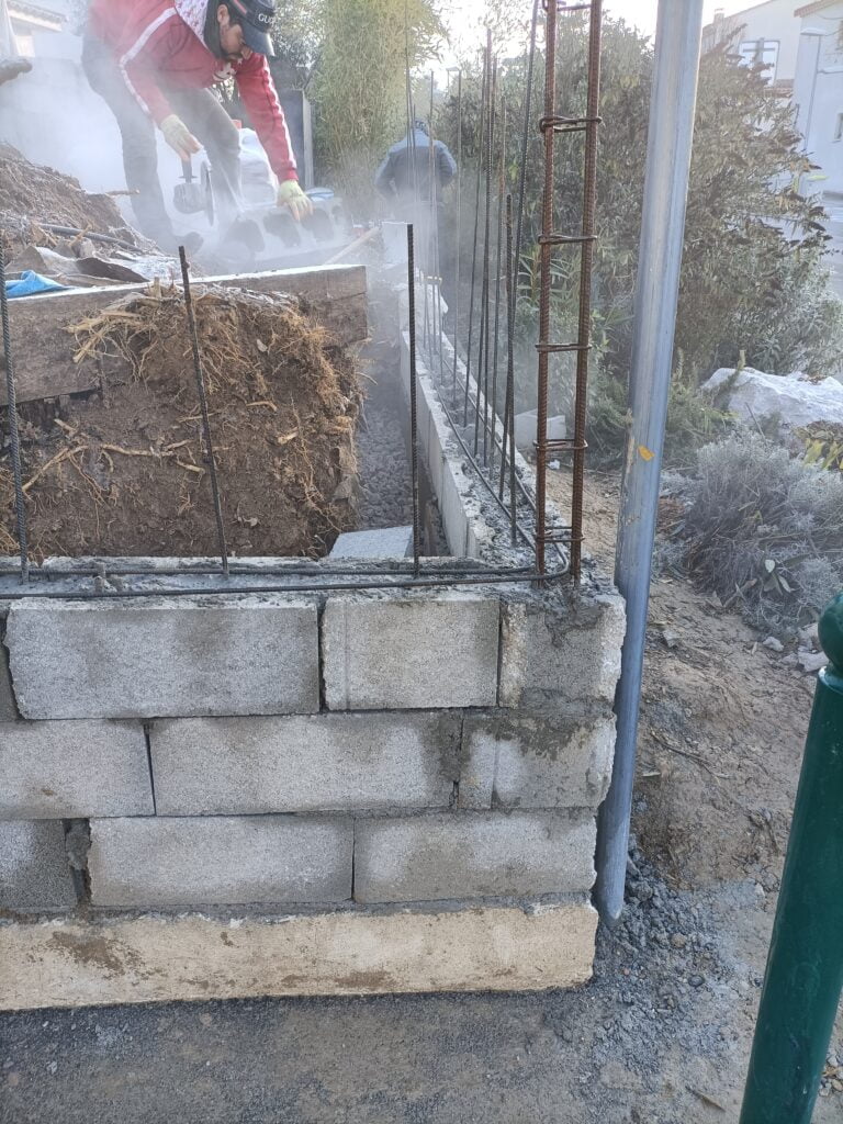 construction d'un mur de clôture