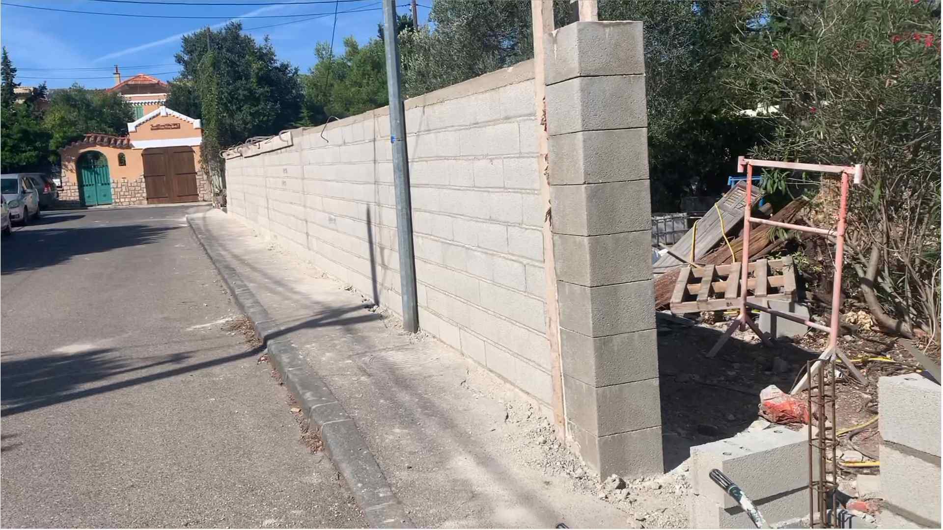 Chantier de maçonnerie réalisé à Marseille par Les Maisons Vertes Provençales