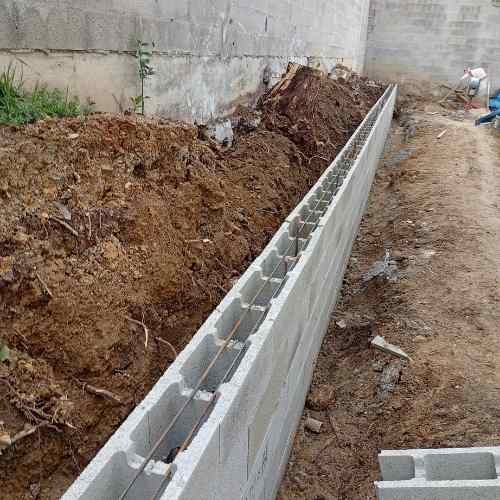 Mur de soutènement construit à Saint-Barnabé en Janvier 2026