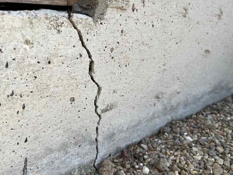 Fissure sur un mur de clôture