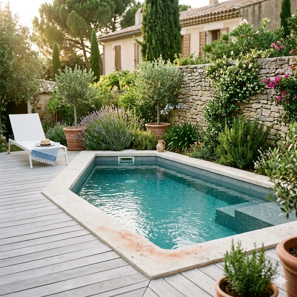 Mini-piscine béton 10 m² Calanque Les Maisons Vertes Provençales