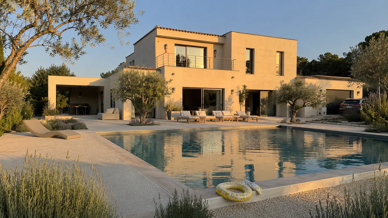Villa L'Olivier — modèle R+1 160 m² avec piscine béton intégrée
