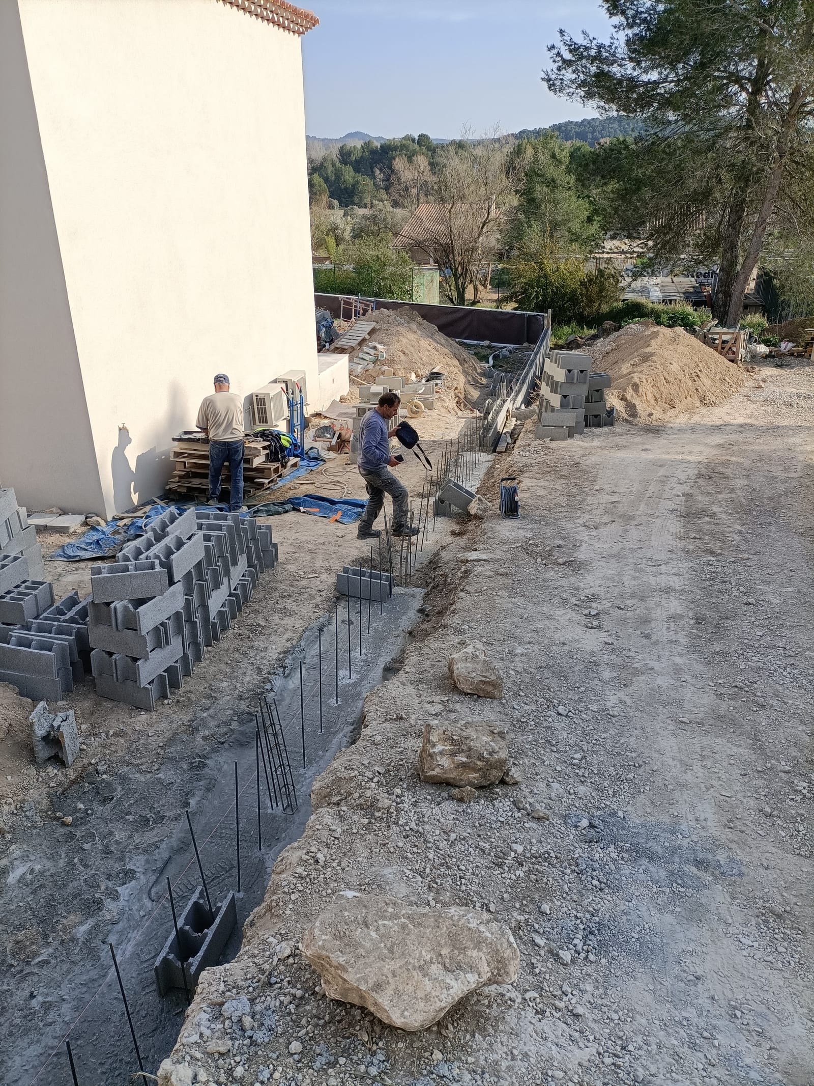 Ferraillage HA16 mur béton banché 4,20 m Allauch